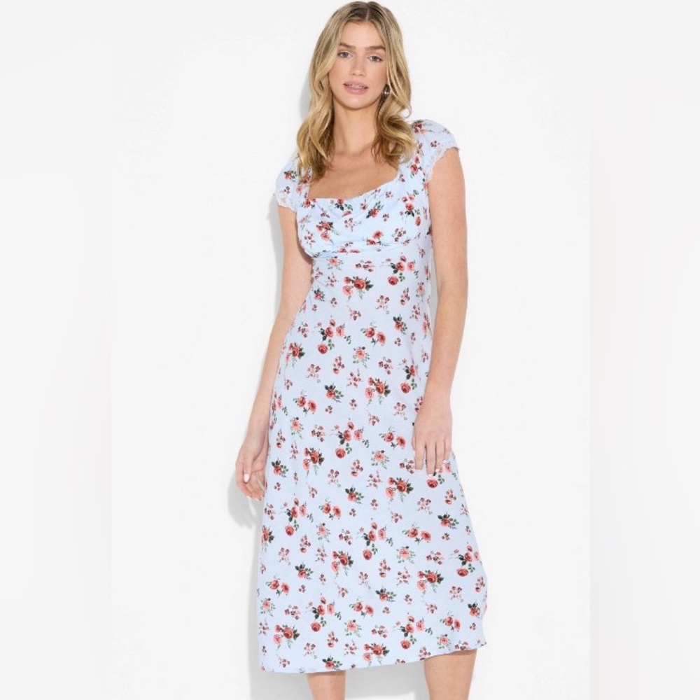 Wild Fable White Floral Midi Dress